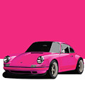 Porsche 911 Classic Restomod Poster PINK